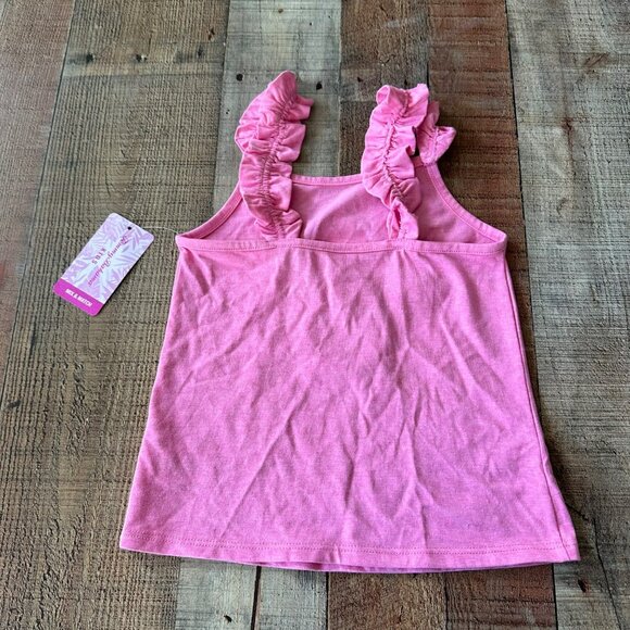 Tommy Bahama Pink Girls Pineapple Tank Top Ruffle Sleeves NWT S 5/6 - Picture 7 of 7